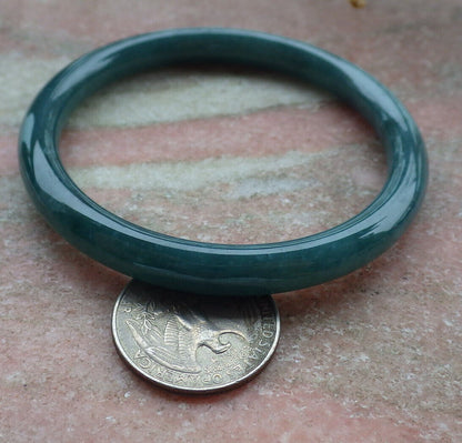 Certified Icy Green Burma 100% Natural A JADE Jadeite Circle Bangle Bracelet 57 mm 手镯 636665  TN