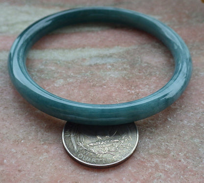 Certified Icy Green Burma 100% Natural A JADE Jadeite Circle Bangle Bracelet 57 mm 手镯 636628  TN