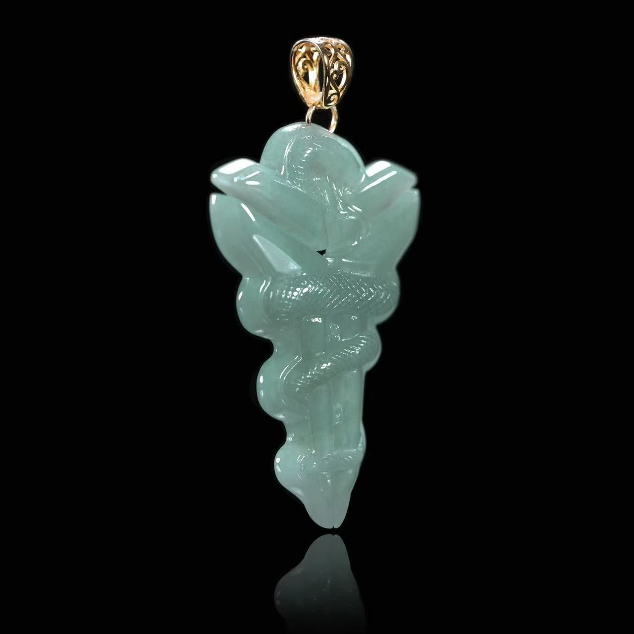 The Black Mamba Kobe Logo Jade Jadeite (S925 Silver Buckle)