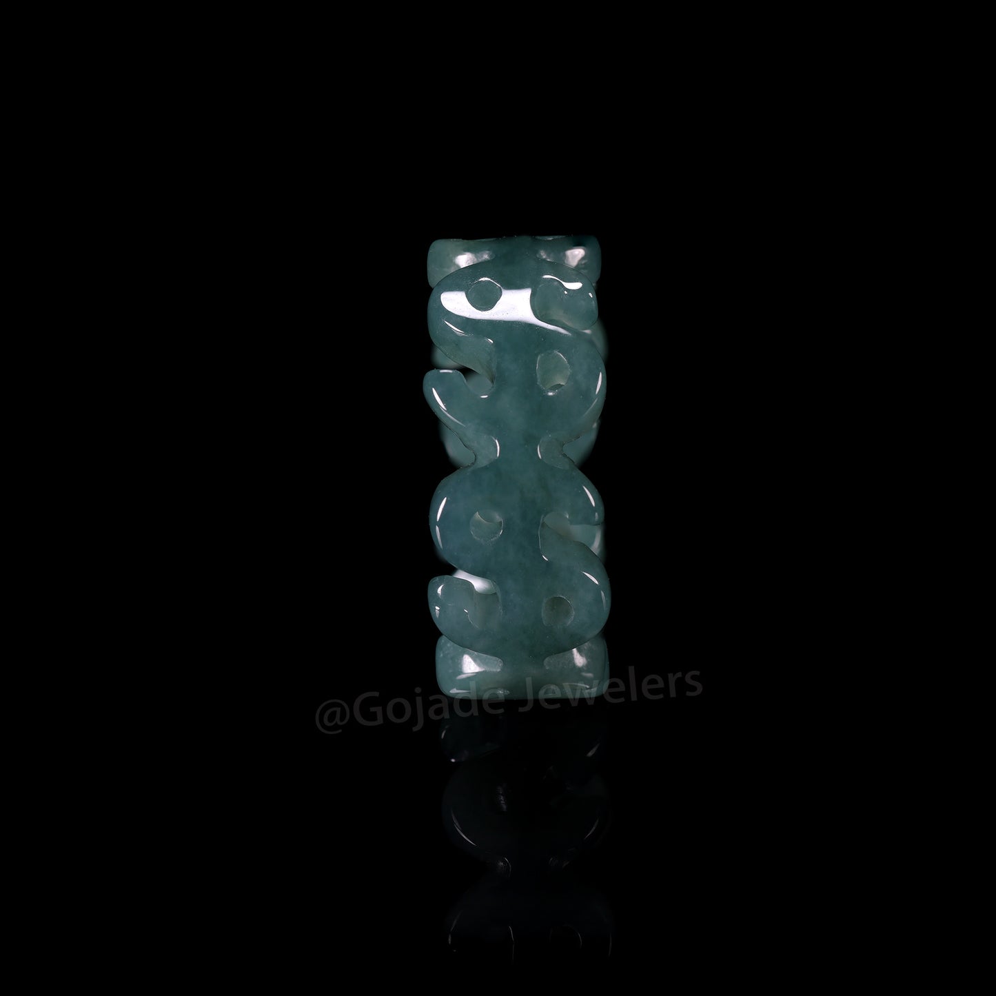 Certified Icy Blue Money Ring Burma 100% Natural A JADE Jadeite Circle RING 💲美金戒指 US