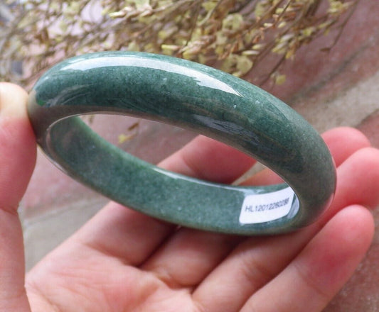 Certified Green Burma 100% Natural A JADE Jadeite Bangle Bracelet 58 mm 手镯 574632 TN