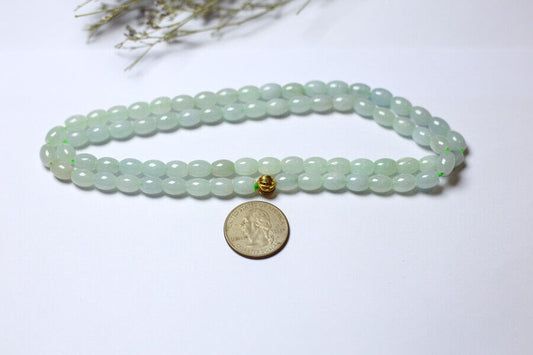 Certified Green 100% Natural A JADE Jadeite Bead beads Circle Necklace 26 inches 项链 509236  TN