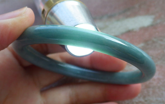 Certified Green Burma 100% Natural A JADE Jadeite Circle Bangle Bracelet 56 mm 手镯 635735  TN