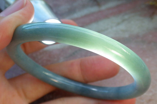 Certified Green Burma 100% Natural A JADE Jadeite Circle Bangle Bracelet 56 mm 手镯 633146  TN