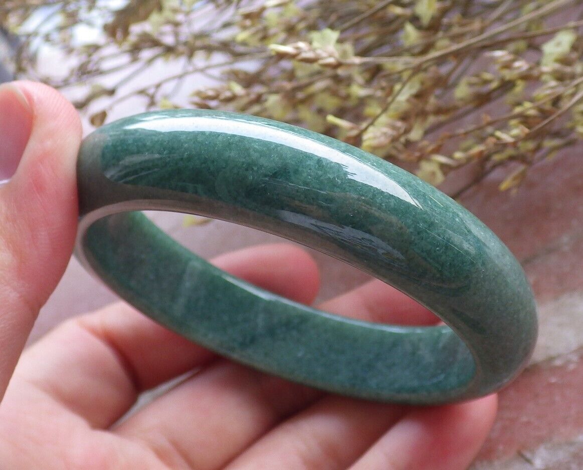 Certified Green Burma 100% Natural A JADE Jadeite Bangle Bracelet 56 mm 手镯 574668 TN