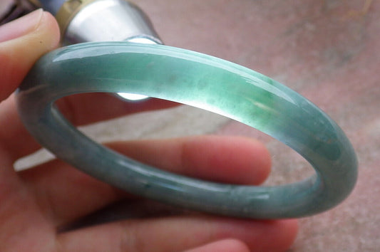 Certified Green Burma 100% Natural A JADE Jadeite Circle Bangle Bracelet 57 mm 手镯 636094  TN