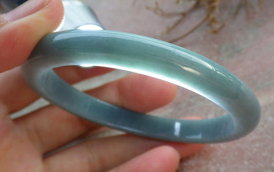 Certified Green Burma 100% Natural A JADE Jadeite Bangle Bracelet 57 mm 手镯 635538  TN