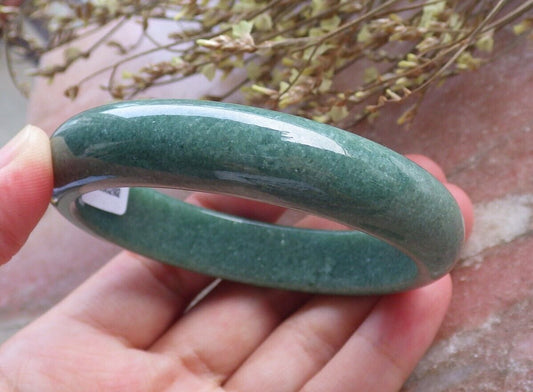 Certified Green Burma 100% Natural A JADE Jadeite Bangle Bracelet 58 mm 手镯 574659 TN