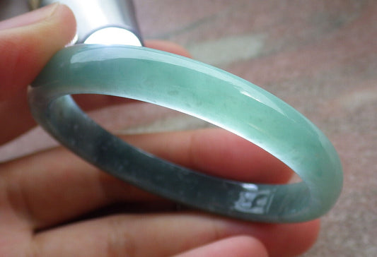 Certified Icy Green Burma 100% Natural A JADE Jadeite Bangle Bracelet 49 mm 手镯 636140  TN