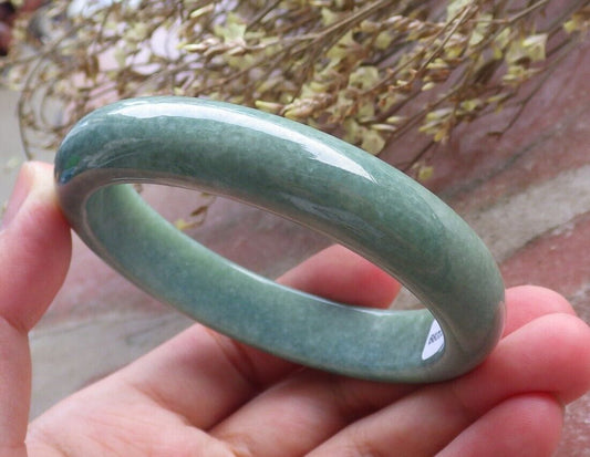 Certified Green Burma 100% Natural A JADE Jadeite Bangle Bracelet 57 mm 手镯 574641 TN