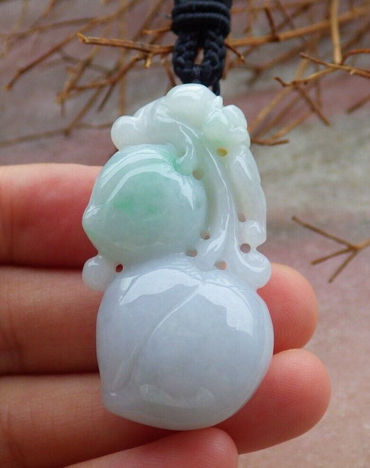 Certified Green 100% Natural A Jade jadeite Pendant Bat Peach Necklace 蝙蝠 528196  TN
