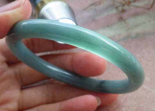 Certified Green Burma 100% Natural A JADE Jadeite Circle Bangle Bracelet 56 mm 手镯 632745  TN