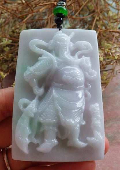 Certified Green Pale Lavender Burma Jade jadeite pendant Necklace 524616 TN