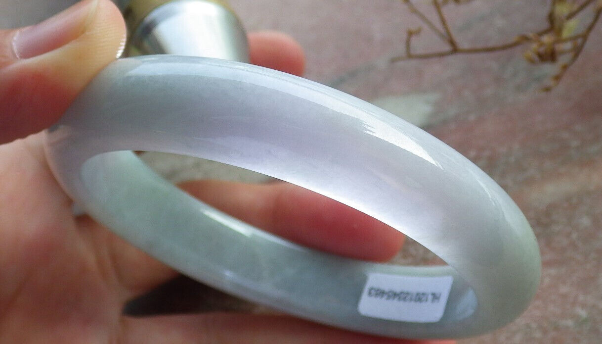 Certified Green Lavender Burma 100% Natural A JADE Jadeite Bangle Bracelet 61 mm 手镯 633730  TN
