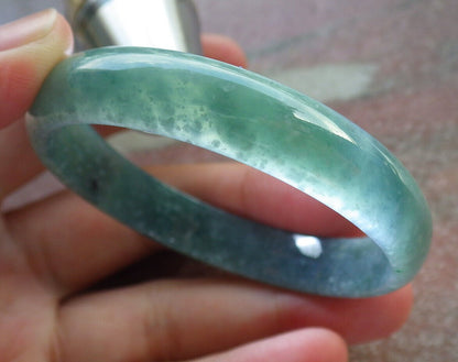 Certified Icy Green Burma 100% Natural A JADE Jadeite Bangle Bracelet 49 mm 手镯 634042  TN