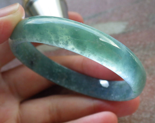 Certified Icy Green Burma 100% Natural A JADE Jadeite Bangle Bracelet 49 mm 手镯 634042  TN