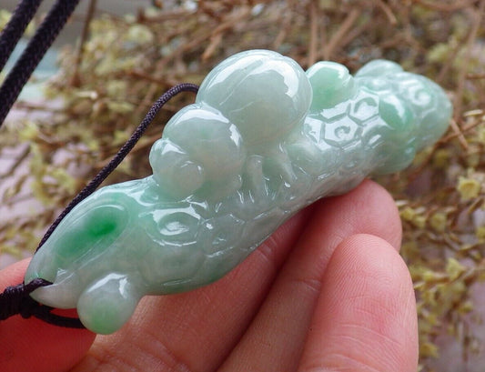 Certified Green 100% Natural A Jade jadeite Pendant Beetle Tree Necklace 富甲天下 524950 TN