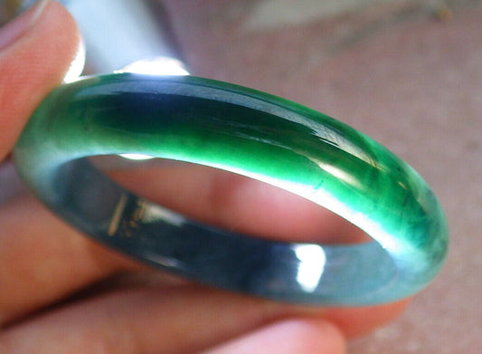 Certified Icy Blue Water Green Burma 100% Natural A JADE Jadeite Baby Bangle Bracelet 41 mm 646924 TN