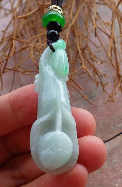Certified Green 100% Natural A Jade jadeite pendant Flower Necklace 花开富贵 523529  TN