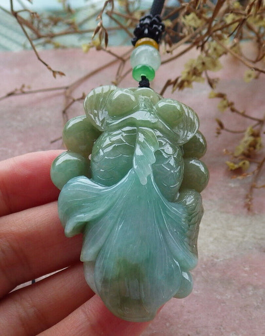Certified Green Yellow Burma 100% Natural A Jade jadeite pendant Gold Fish Coin Ruyi Necklace 金玉满堂 632577  TN