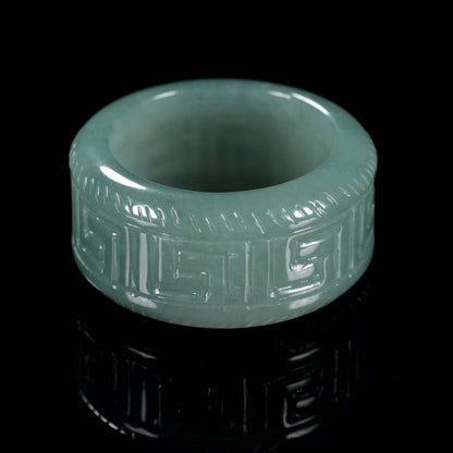 Certified Icy Green 100% Natural A JADE Jadeite Circle RING Givenchy Ring