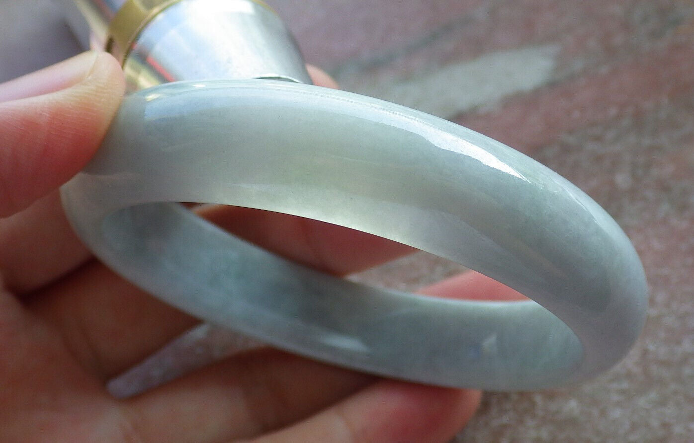 Certified Green Pale Lavender Burma 100% Natural A JADE Jadeite Bangle Bracelet 56 mm 手镯 635932  TN