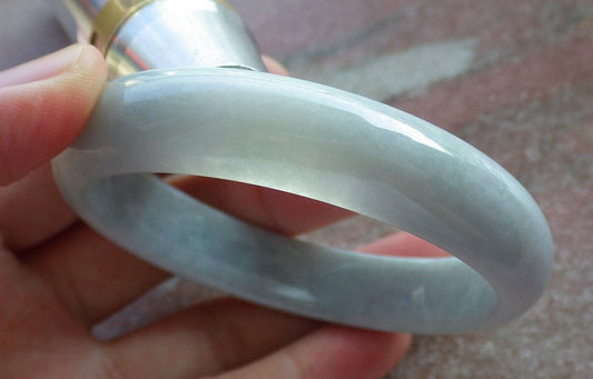 Certified Green Pale Lavender Burma 100% Natural A JADE Jadeite Bangle Bracelet 56 mm 手镯 635932  TN