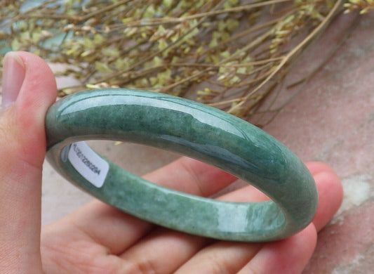 Certified Green Burma 100% Natural A JADE Jadeite Bangle Bracelet 58 mm 手镯 574977 TN