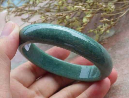 Certified Green Burma 100% Natural A JADE Jadeite Bangle Bracelet 58 mm 手镯 574985 TN