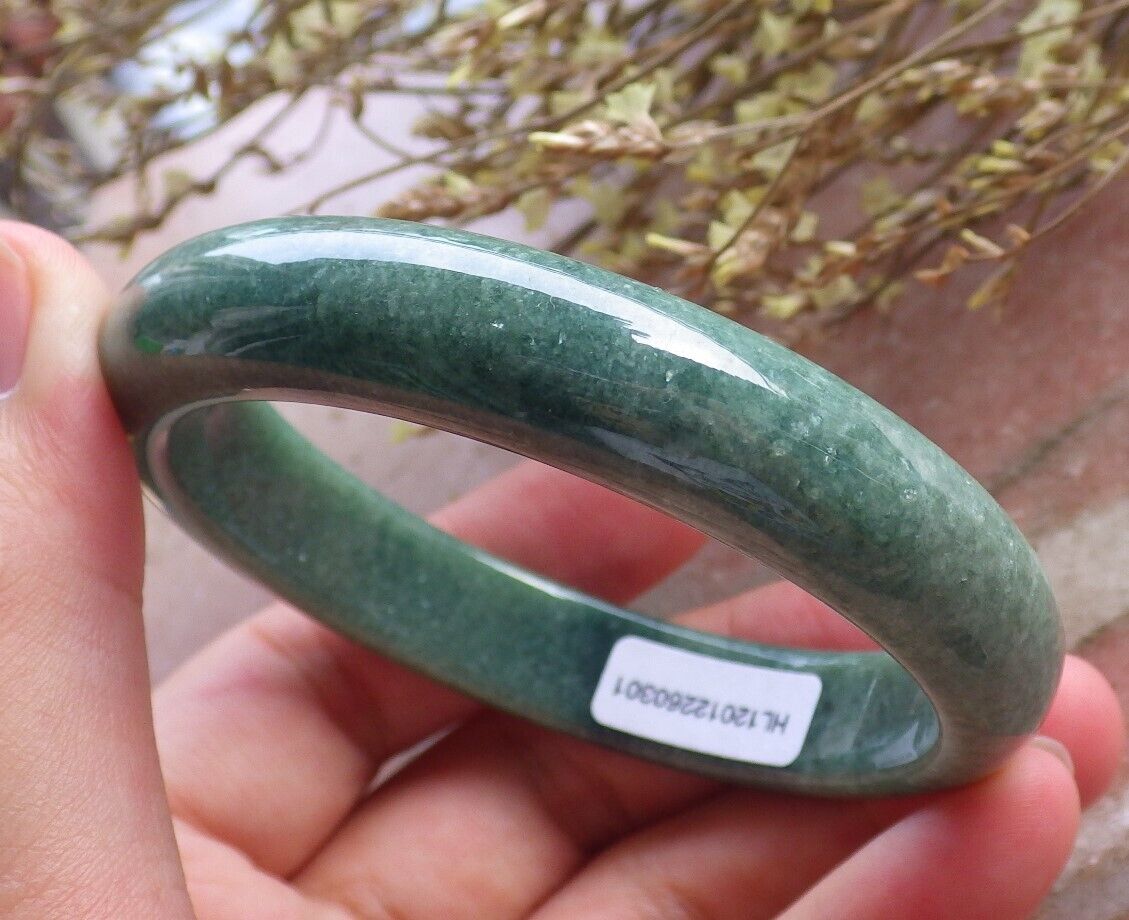 Certified Green Burma 100% Natural A JADE Jadeite Bangle Bracelet 57 mm 手镯 574649 TN