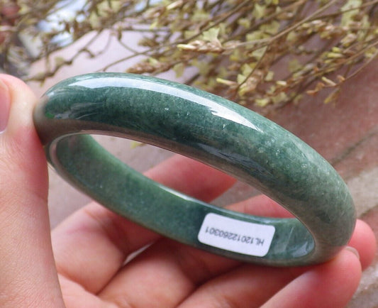 Certified Green Burma 100% Natural A JADE Jadeite Bangle Bracelet 57 mm 手镯 574649 TN