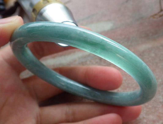 Certified Green Burma 100% Natural A JADE Jadeite Circle Bangle Bracelet 59 mm 手镯 633463  TN