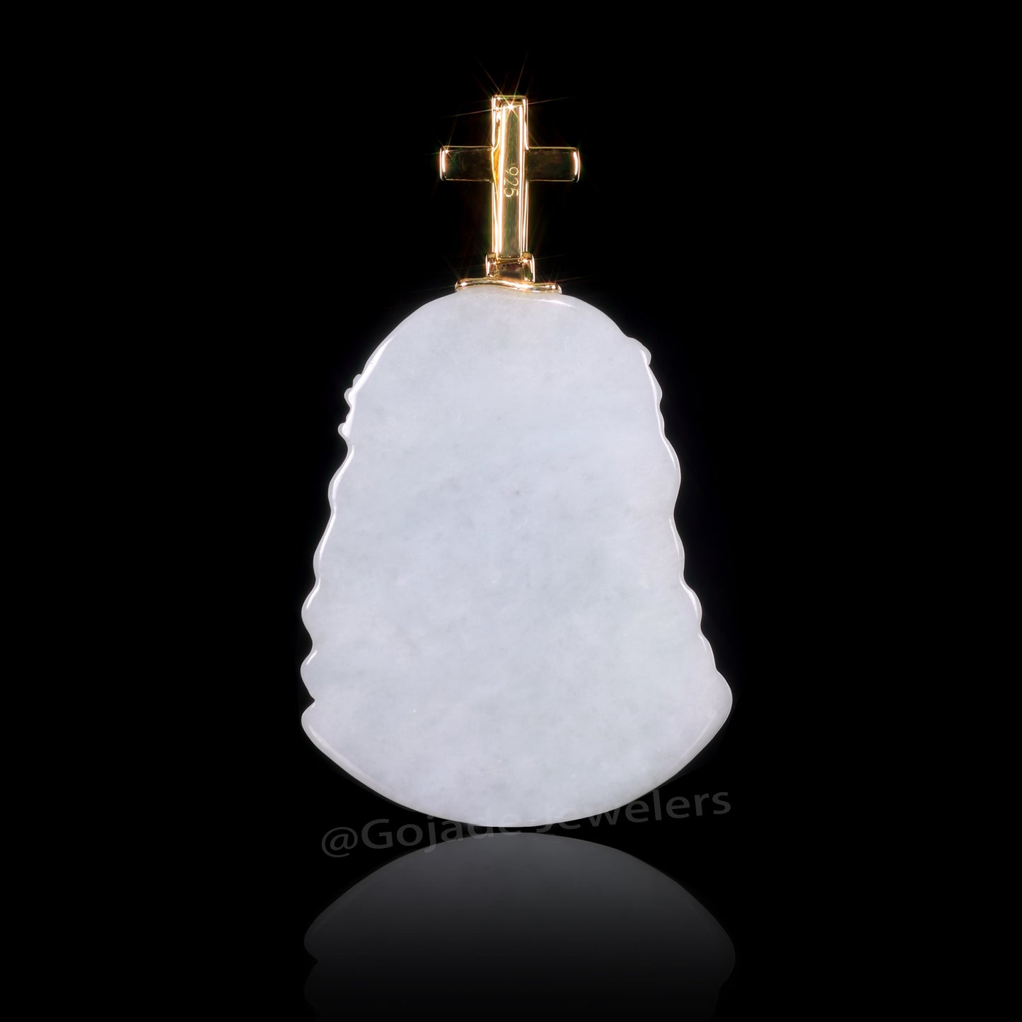 The Jesus Cross Jadeite 100% Natural Burma Jade Jadeite With Certificated (S925 Silver Buckle 18K Gold Plated) a59