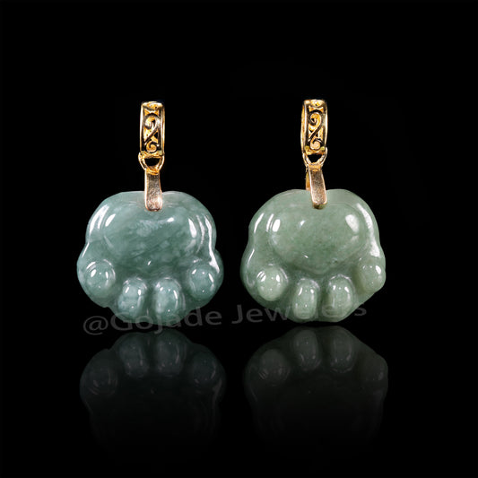 The Bear Head Jadeite 100% Natural Burma Jade Jadeite With Certificated (S925 Silver Buckle) a47