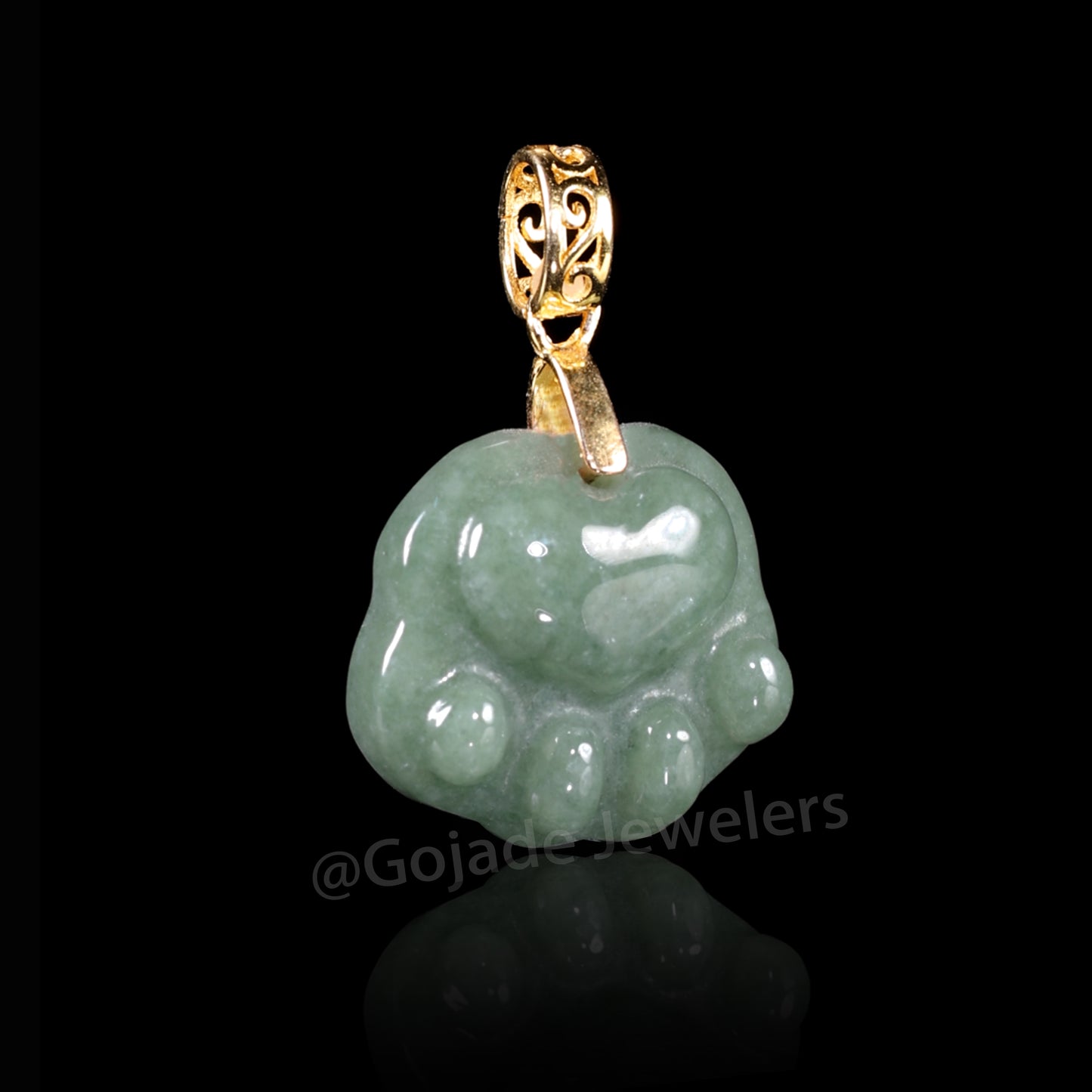 The Bear Head Jadeite 100% Natural Burma Jade Jadeite With Certificated (S925 Silver Buckle) a47