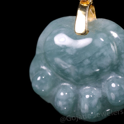The Bear Head Jadeite 100% Natural Burma Jade Jadeite With Certificated (S925 Silver Buckle) a47