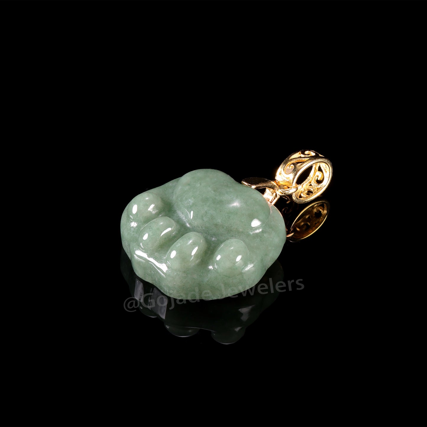 The Bear Head Jadeite 100% Natural Burma Jade Jadeite With Certificated (S925 Silver Buckle) a47