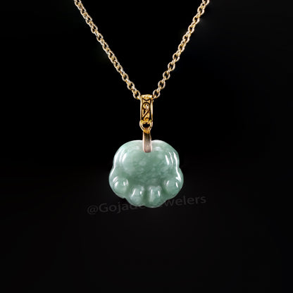 The Bear Head Jadeite 100% Natural Burma Jade Jadeite With Certificated (S925 Silver Buckle) a47