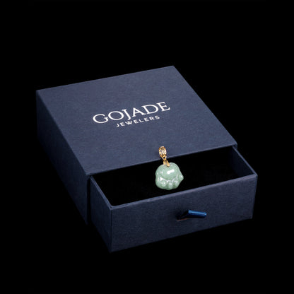 The Bear Head Jadeite 100% Natural Burma Jade Jadeite With Certificated (S925 Silver Buckle) a47