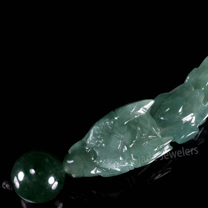 The Dragon Bracelet 100% Natural Blue Bead Jade Jadeite Bracelet With Certificated