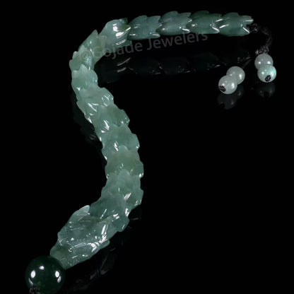 The Dragon Bracelet 100% Natural Blue Bead Jade Jadeite Bracelet With Certificated