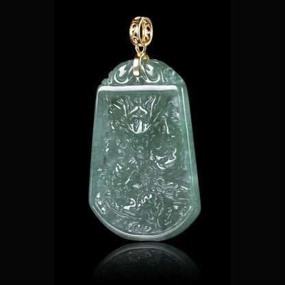The Dragon Jadeite 100% Natural Burma Jade Jadeite With Certificated (S925 Silver Buckle)