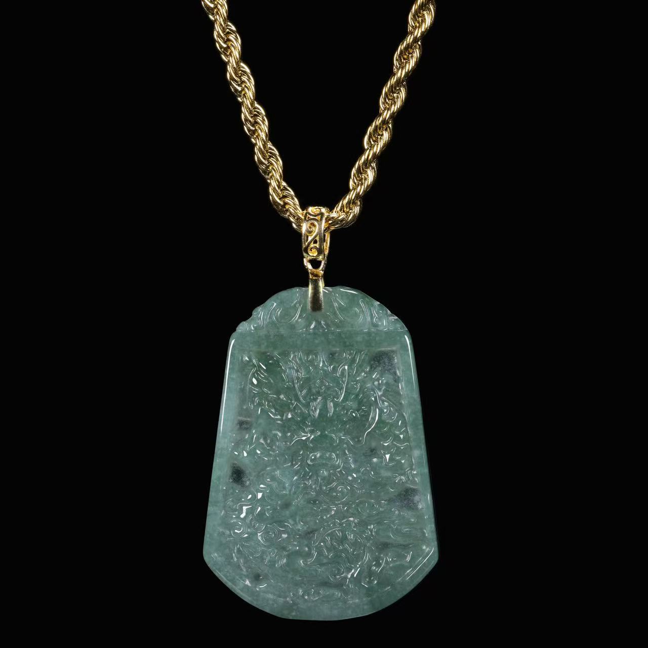 The Dragon Jadeite 100% Natural Burma Jade Jadeite With Certificated (S925 Silver Buckle)