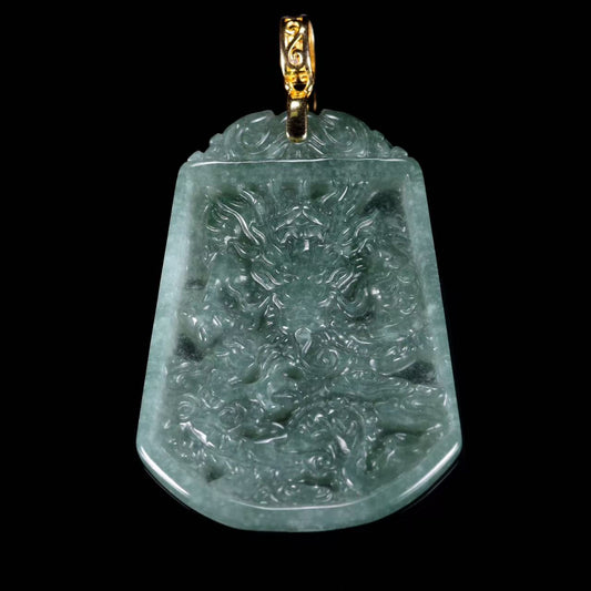 The Dragon Jadeite 100% Natural Burma Jade Jadeite With Certificated (S925 Silver Buckle)