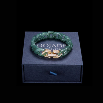 The Hip Hop Jade Rhombus Bracelet (S925 Silver With Mozambique Diamonds)
