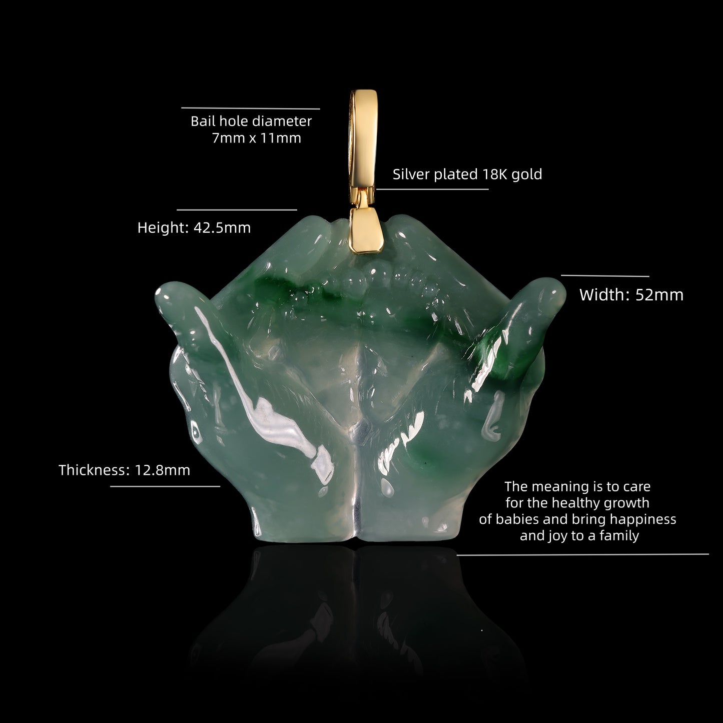 The Love for babies Jadeite 100% Natural Burma Jade Jadeite With Certificated (S925 Silver Buckle)