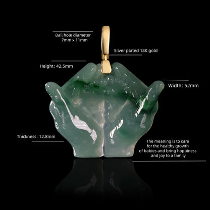 The Love for babies Jadeite 100% Natural Burma Jade Jadeite With Certificated (S925 Silver Buckle)