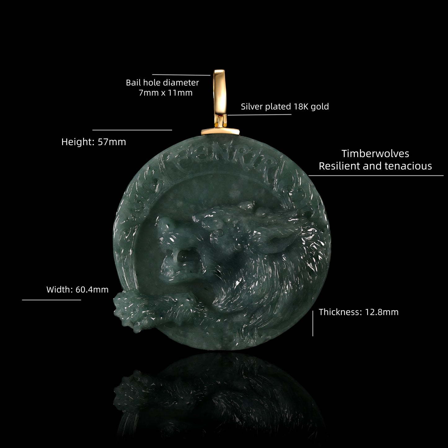 The Werewolf Jadeite 100% Natural Burma Jade Jadeite With Certificated (S925 Silver Buckle)