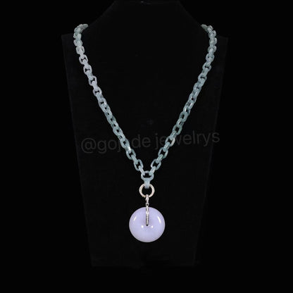 The Ping An Knot Jadeite 100% Natural Burma Jade Jadeite With Certificated (S925 Silver Buckle)