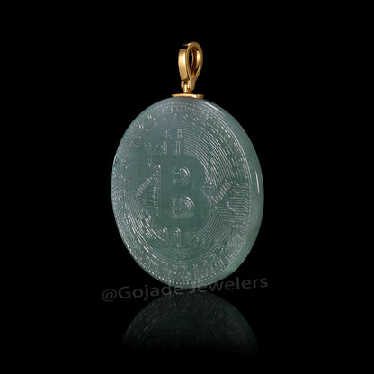 The Bitcoin Jadeite 100% Natural Burma Jade Jadeite With Certificated (S925 Silver Buckle)